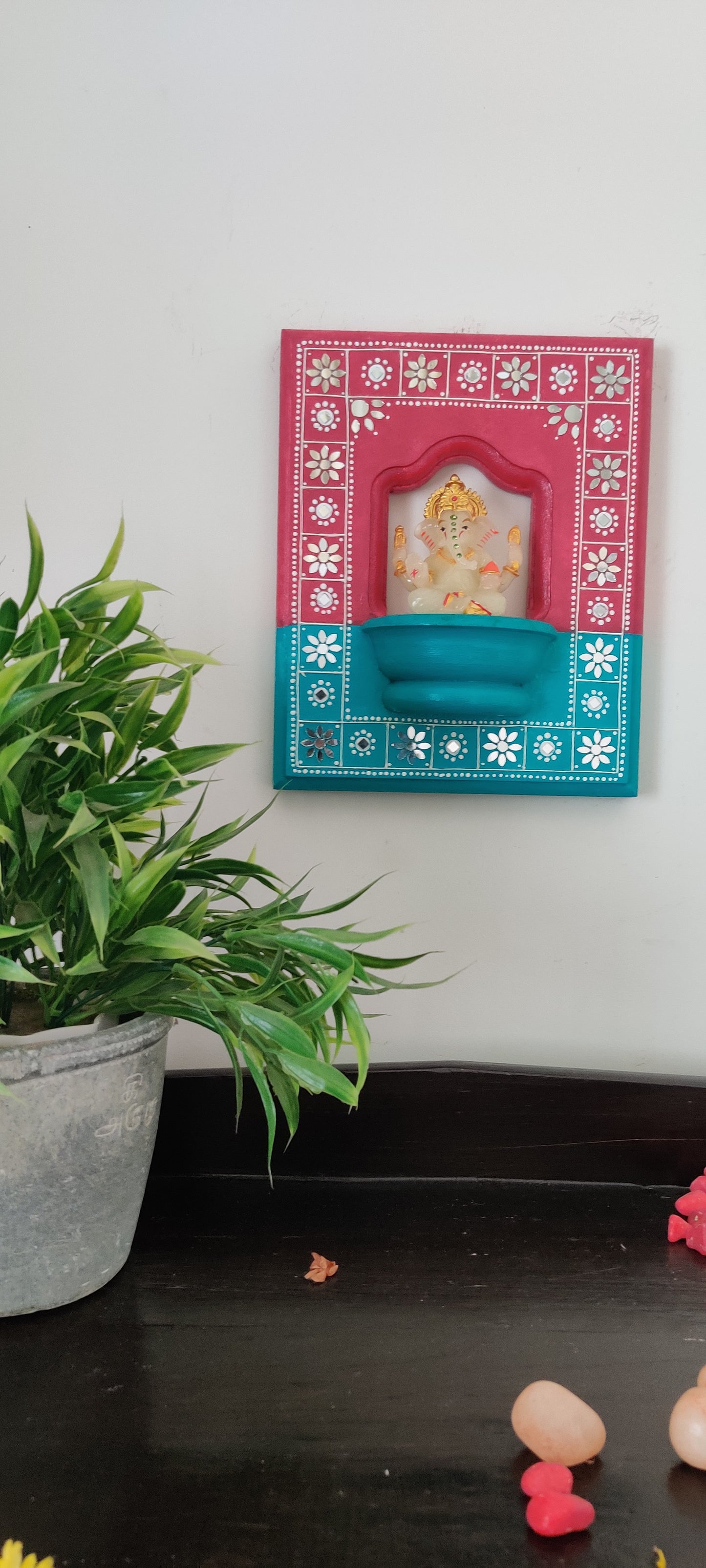 Lippan Art Style Maadam - Blue & Pink Harmony
