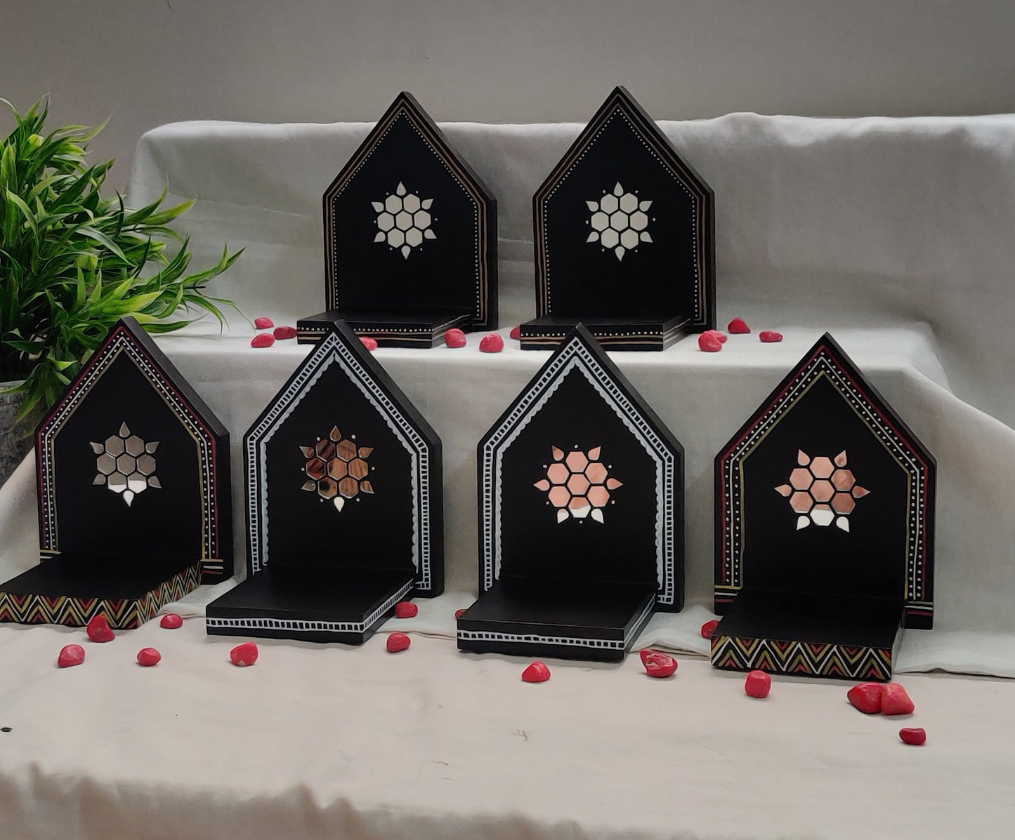 Kutty Maadams - Dark Brown - Hexagon Beauty - Combo - Set Of 6