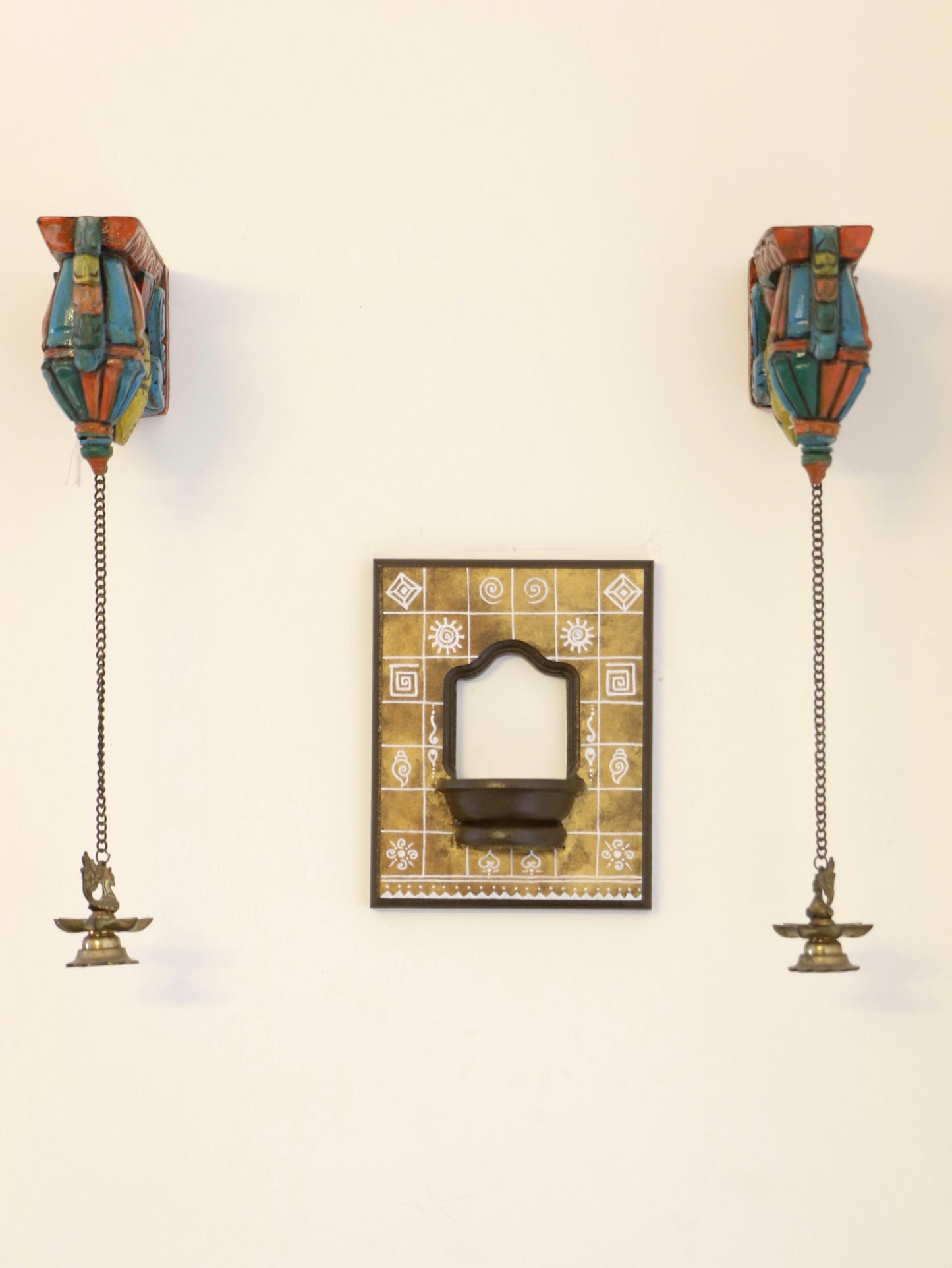 Traditional Motifs - Golden Brown Glow - Set Of 2
