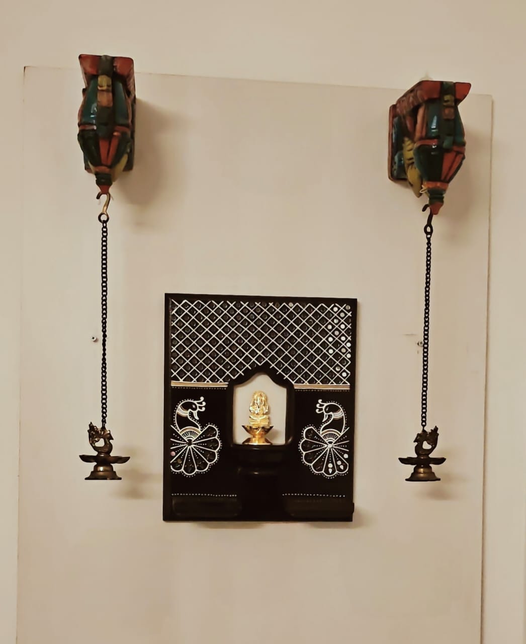 Lippan Art Style Maadam - Mystic Mayils – A Temple at Home - Dark Brown - Single Piece