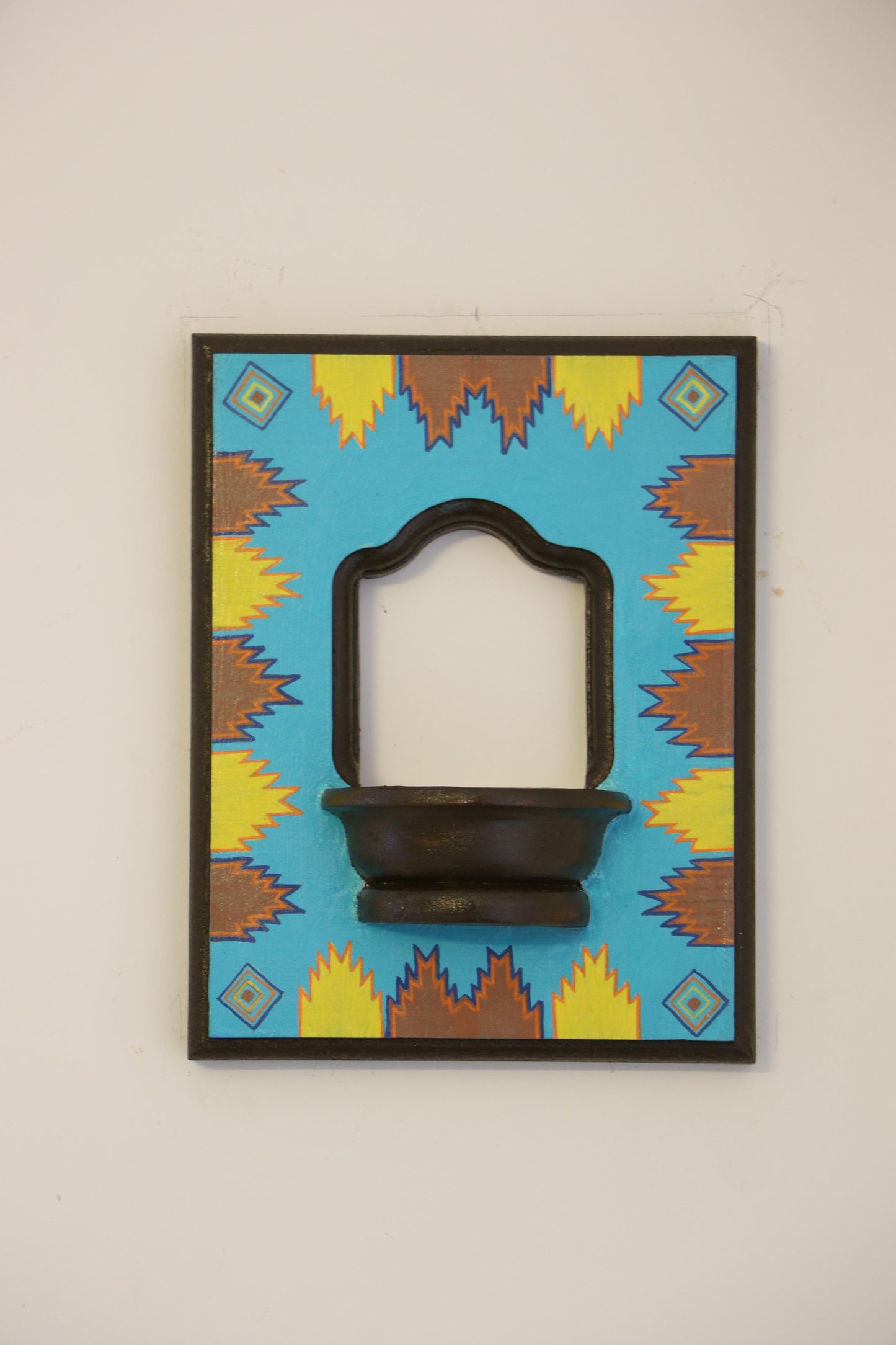 Temple Border - Teal & Brown Harmony - Set Of 2