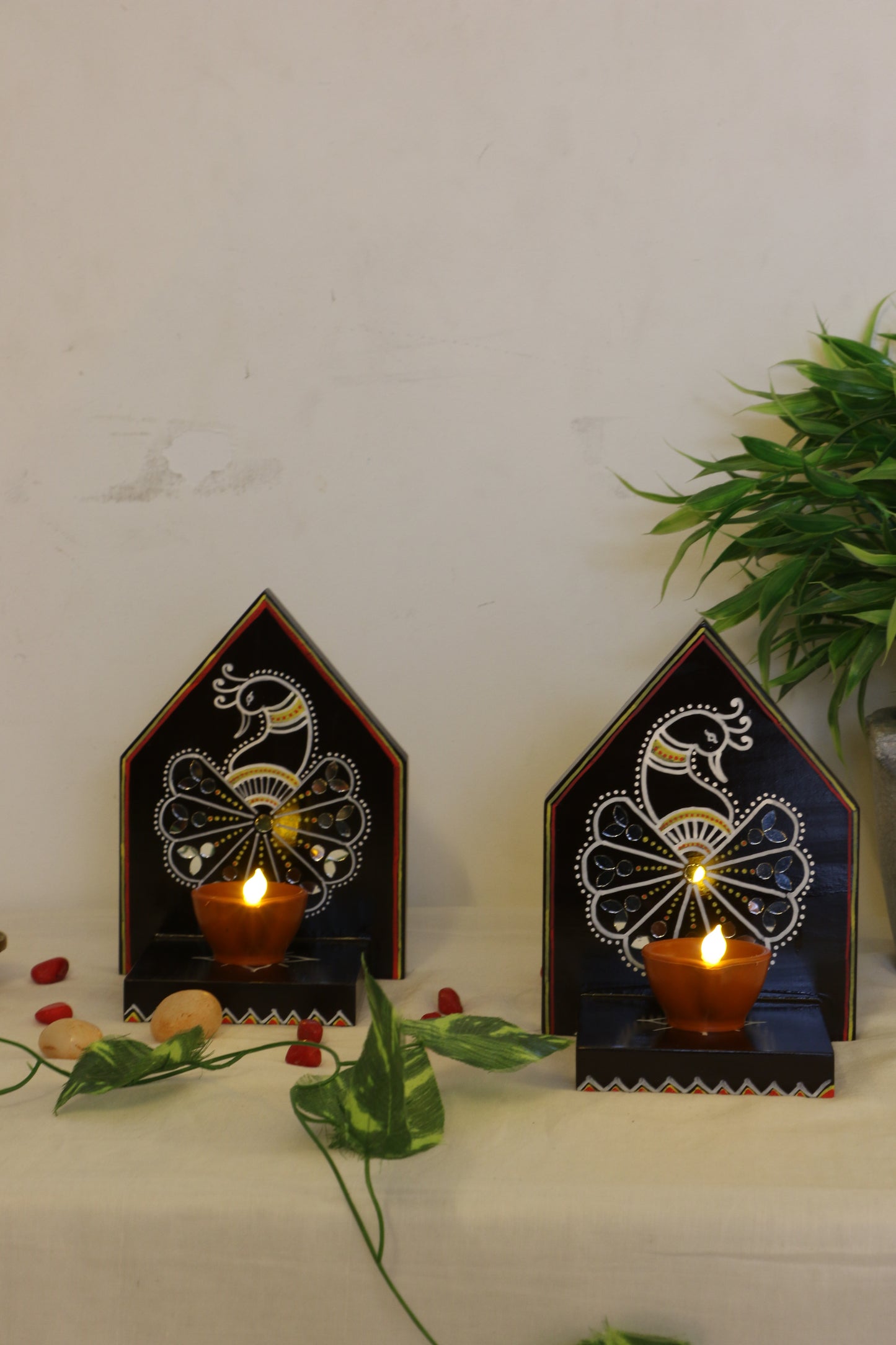 Kutty Maadam - Dark Brown - Graceful Peacocks - Set Of 2