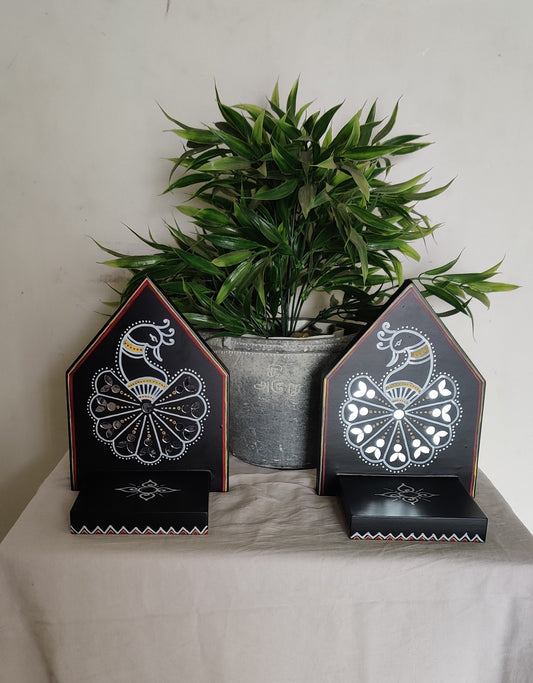 Graceful Peacocks - Face To Face Design - Set Of 2