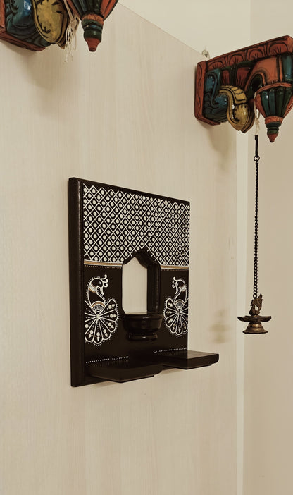 Lippan Art Style Maadam - Mystic Mayils – A Temple at Home - Dark Brown - Single Piece