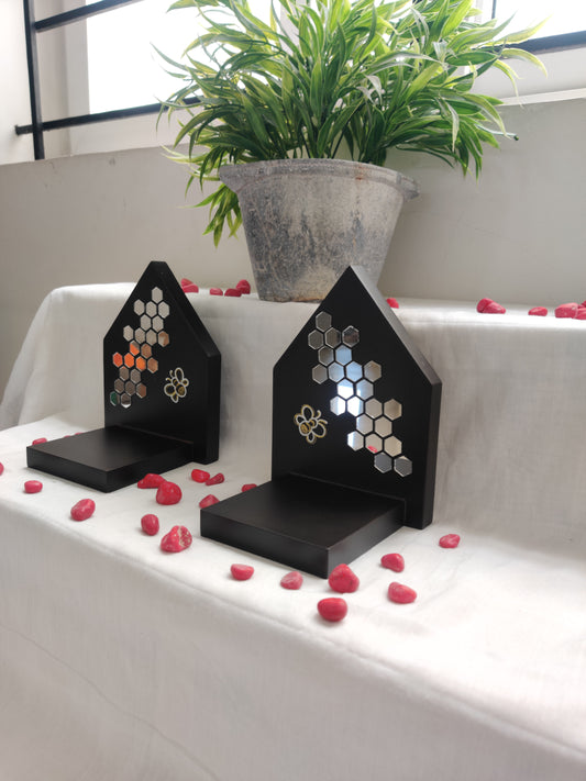 Kutty Maadam - Dark Brown - HoneyComb Design - Set Of 2
