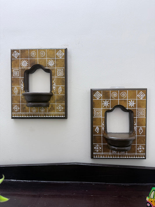 Traditional Motifs - Golden Brown Glow - Set Of 2