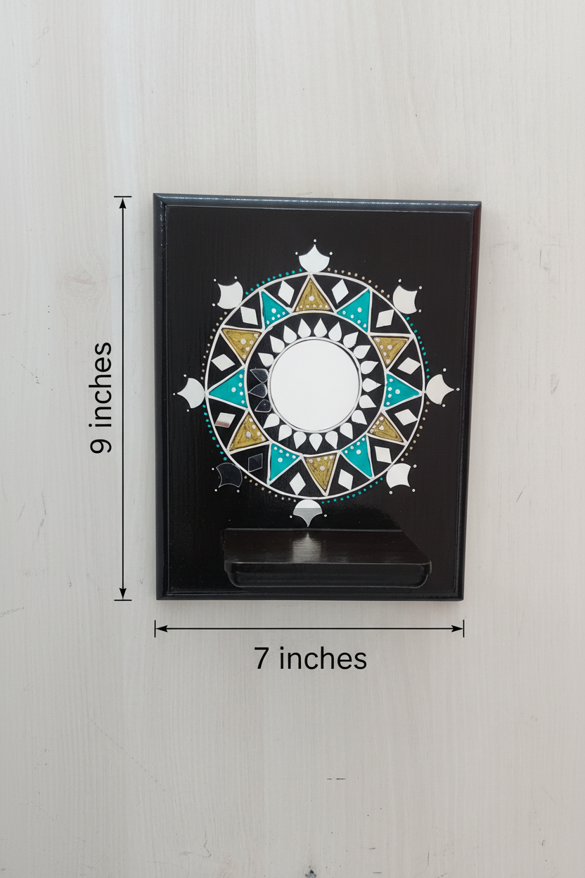 Surya Mandala Lippan Art Maadam - Dark Brown - Single Piece