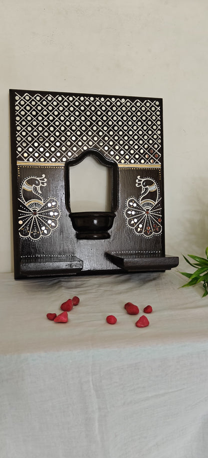 Lippan Art Style Maadam - Mystic Mayils – A Temple at Home - Dark Brown - Single Piece