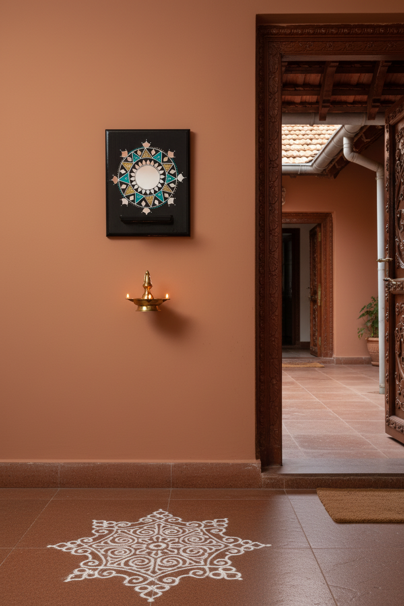 Surya Mandala Lippan Art Maadam - Dark Brown - Single Piece