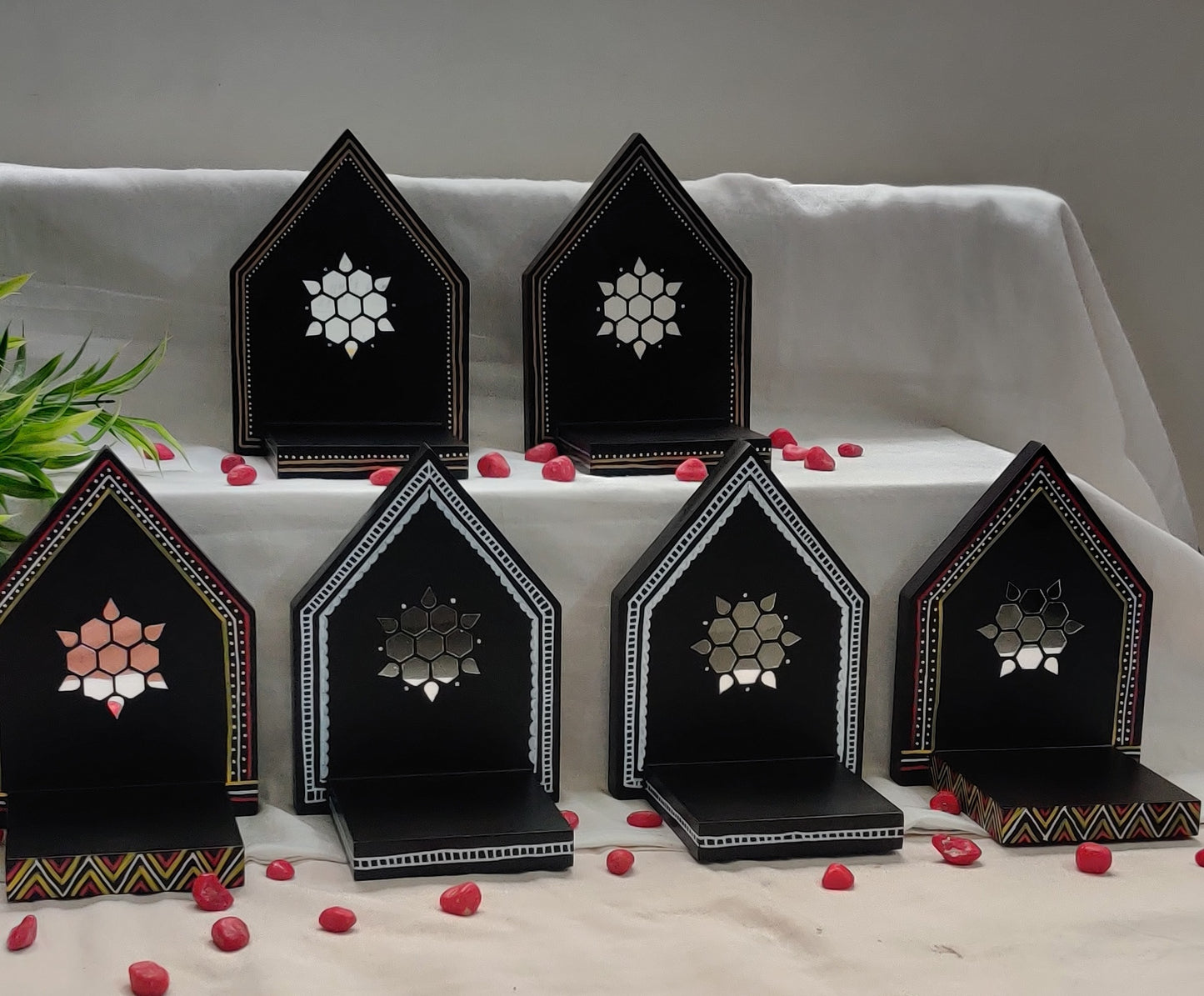 Kutty Maadams - Dark Brown - Hexagon Beauty - Combo - Set Of 6