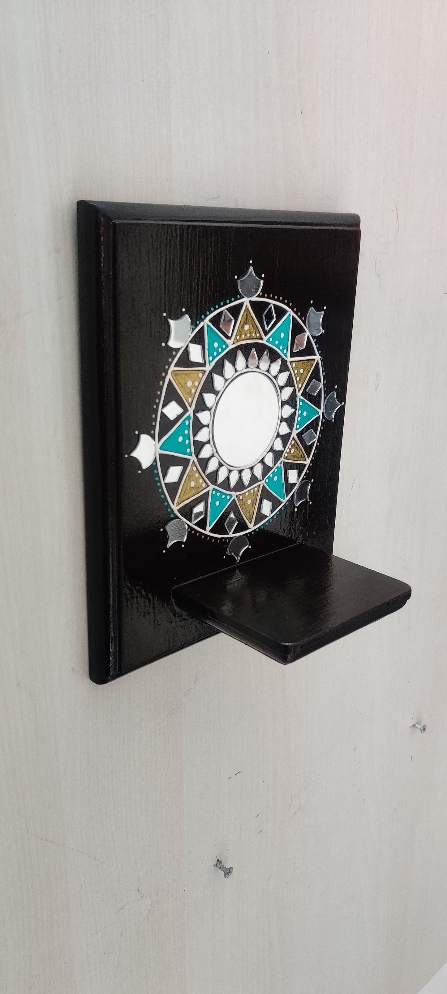 Surya Mandala Lippan Art Maadam - Dark Brown - Single Piece