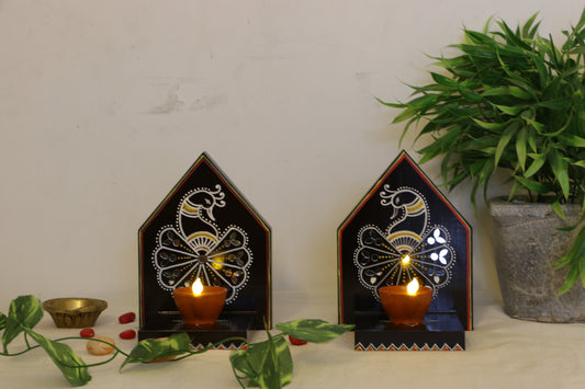 Kutty Maadam - Dark Brown - Graceful Peacocks - Set Of 2