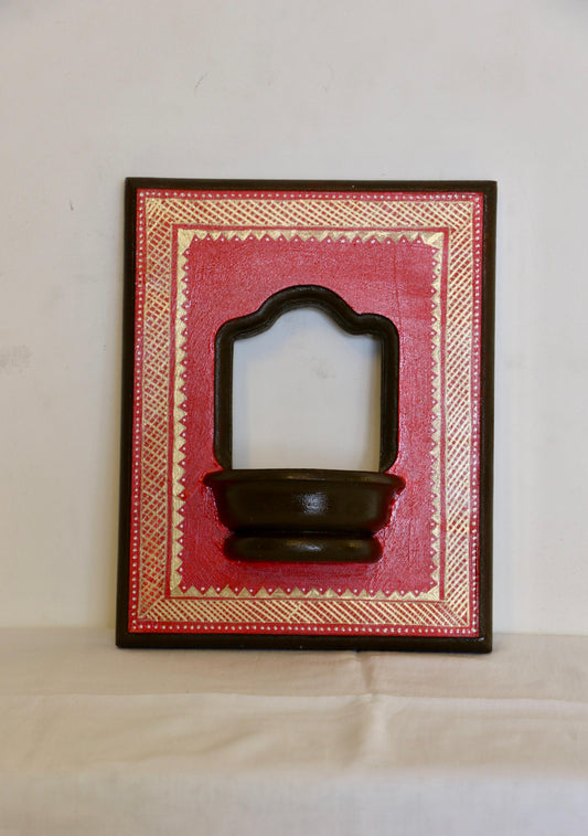 Golden Grids On Tomato Red - Charm - Set Of 2