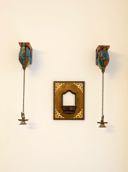 Corner Motifs -Rustic Brown Elegance - Set Of 2