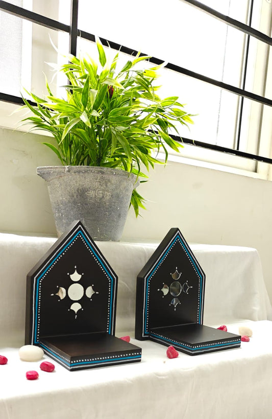 Kutty Maadam - Dark Brown - Sacred Diyas(Blue) - Set Of 2