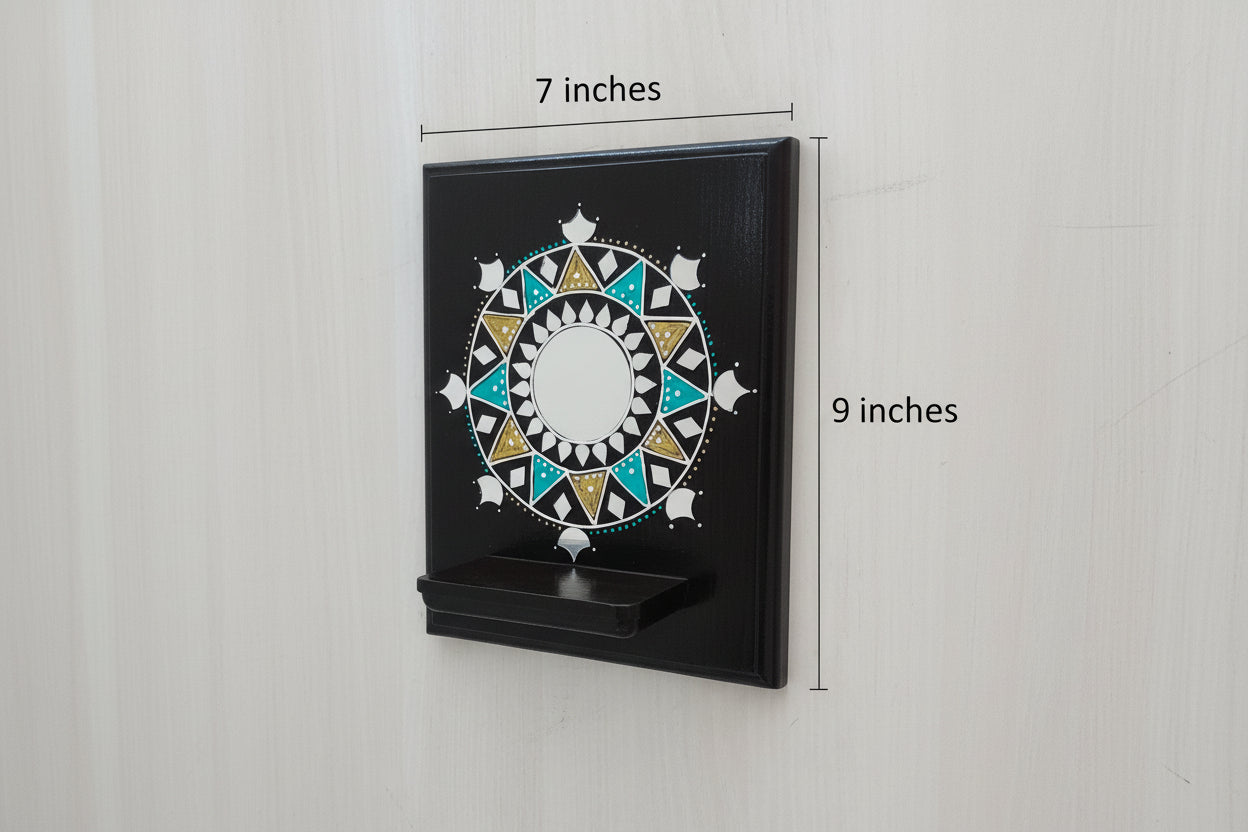 Surya Mandala Lippan Art Maadam - Dark Brown - Single Piece